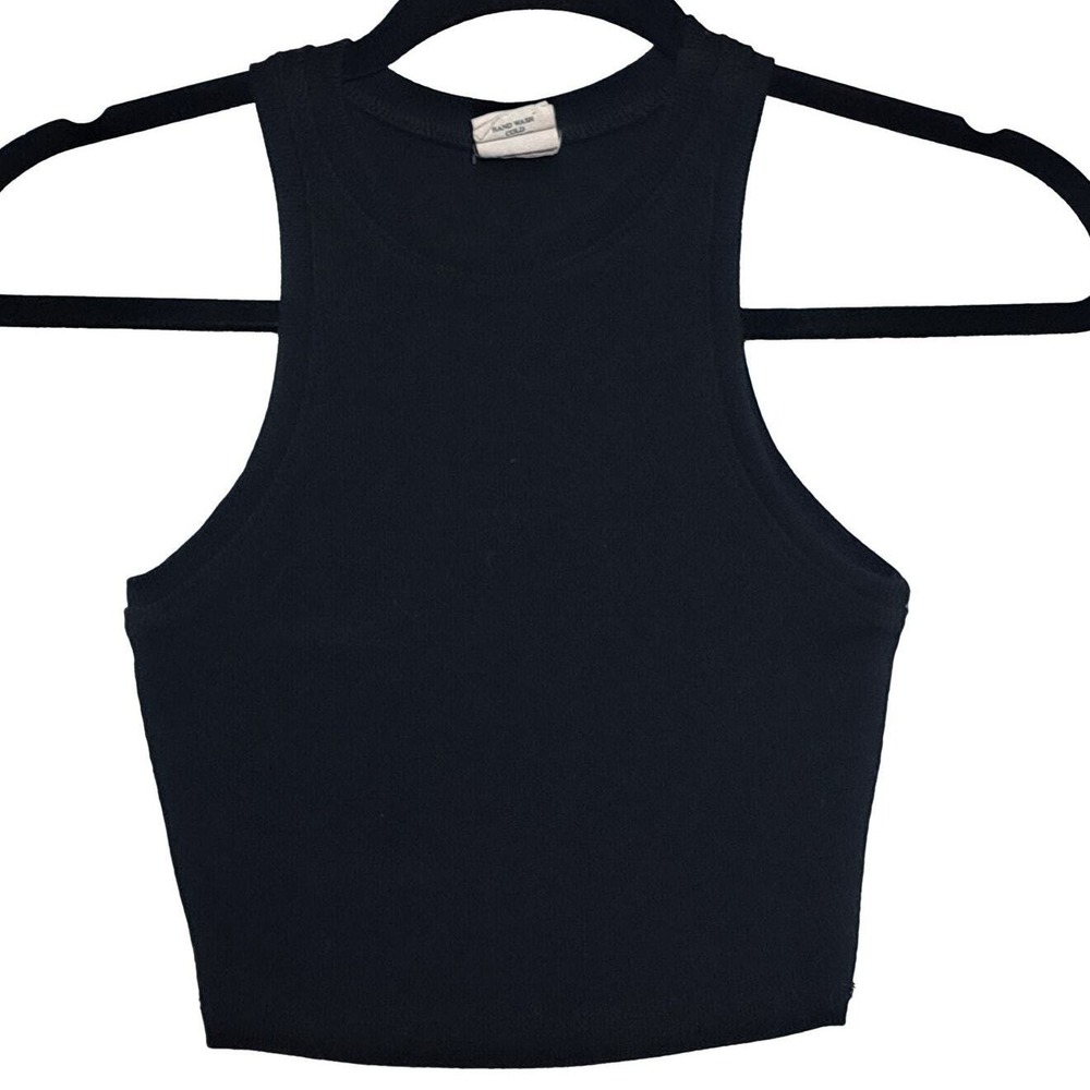 Destined Tank Top Women XS Black‎ Ribbed Cropped Athletic Layer Workout Leisure